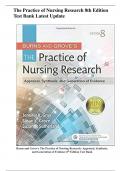 Burns and Grove's The Practice of Nursing Research&colon; Appraisal&comma; Synthesis&comma; and Generation of Evidence 8th Edition Test Bank