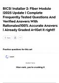 BICSI Installer 2&colon; Fiber Module &vert;2025 Update &vert; Complete Frequently Tested Questions And Verified Answers With Rationales&vert;100&percnt; Accurate Answers &vert; Already Graded A&plus;&vert;Get it right&excl;&excl;
