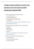 michigan pesticide applicators practice exam  questions and correct answers &lpar;verified  answers&rpar; plus rationales 2025michigan pesticide applicators practice exam  questions and correct answers &lpar;verified  answers&rpar; plus rationales 2025