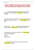 TEXAS TERMITE TECHNICIAN 2025 UPDATED  ACTUAL EXAM WITH CORRECT SOLUTIONS&period; 
