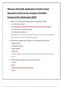 Missouri Pesticide Applicators Practice Exam  &lpar;Questions And Correct Answers &lpar;Verified  Answers&rpar; Plus Rationales 2025&rpar;