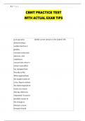 CBMT PRACTICE TEST  WITH ACTUAL EXAM TIPS