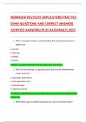 NEBRASKA PESTICIDE APPLICATORS PRACTICE  EXAM QUESTIONS AND CORRECT ANSWERS  &lpar;VERIFIED ANSWERS&rpar; PLUS RATIONALES 2025
