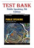 Public Speaking&colon; The Evolving Art 5th Edition - Test Bank by Coopman & Lull &lpar;ISBN&colon; 9780357656754&rpar;