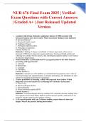 NUR 676 Final Exam 2025 &vert; Verified Exam Questions with Correct Answers &vert; Graded A&plus; &vert; Just Released Updated Version