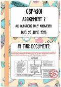 CSP4801 Assignment 2 Memo &vert; Due 20 June 2025