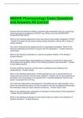 NBDHE Pharmacology Exam Questions and Answers All Correct 