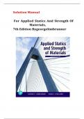 SOLUTION MANUAL FOR APPLIED STATICS AND STRENGTH OF MATERIALS&comma; 7TH EDITION BY GEORGE LIMBRUNNER&comma; LATEST 2025
