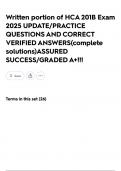 Written portion of HCA 201B Exam 2025 UPDATE&sol;PRACTICE QUESTIONS AND CORRECT VERIFIED ANSWERS&lpar;complete solutions&rpar;ASSURED SUCCESS&sol;GRADED A&plus;&excl;&excl;&excl;
