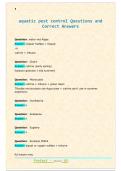 aquatic pest control Questions and  Correct Answers 