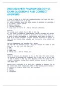 2023-2024 HESI PHARMACOLOGY V1 EXAM QUESTIONS AND CORRECT ANSWERS