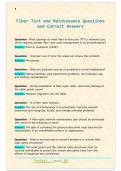 Fiber Test and Maintenance Questions  and Correct Answers