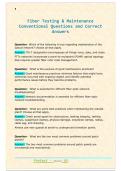 Fiber Testing & Maintenance  Conventional Questions and Correct  Answers 