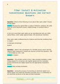 Fiber Install & Activation  Conventional Questions and Correct  Answers 