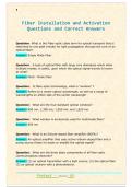 Fiber Installation and Activation  Questions and Correct Answers