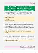 ATI Critical Neurologic Dysfunction  Assessment Questions and Correct  Answers&sol; Latest Update &sol; Already Graded