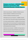 Phamacy Law Exam 1 2025&sol;2026 Exam  Questions and Answers 100&percnt;  Guaranteed Success &vert; Already Rated A&plus;