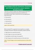 Neurological NCLEX Questions Questions  and Correct Answers&sol; Latest Update &sol;  Already Graded 