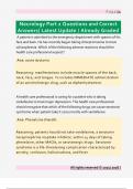 Neurology Part 2 Questions and Correct  Answers&sol; Latest Update &sol; Already Graded