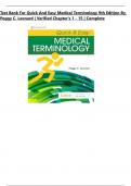 TEST BANK For Quick and Easy Medical Terminology 9th Edition By Peggy C&period; Leonard &vert; Verified Chapter's 1 - 15 &vert; Complete Latest Edition