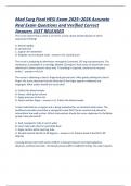 Med Surg Final HESI Exam 2025&ndash;2026 HESI and NCLEX-RN&period; Accurate Real Exam Questions and Verified Correct Answers JUST RELEASED