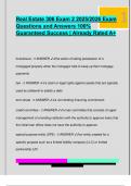 Real Estate 306 Exam 2 2025&sol;2026 Exam  Questions and Answers 100&percnt;  Guaranteed Success &vert; Already Rated A&plus;