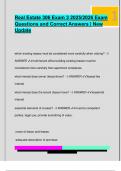 Real Estate 306 Exam 3 2025&sol;2026 Exam  Questions and Correct Answers &vert; New  Update