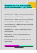  Real Estate 306 Final 2025&sol;2026 Exam  Questions and Answers &vert; 100&percnt; Solved 