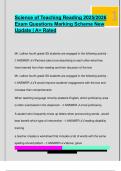 Science of Teaching Reading 2025&sol;2026  Exam Questions Marking Scheme New  Update &vert; A&plus; Rated