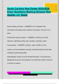 South Carolina Real Estate 2025&sol;2026  Exam Questions Marking Scheme New  Update &vert; A&plus; Rated 