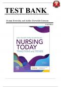 TEST BANK FOR NURSING TODAY TRANSITION AND TRENDS 10TH EDITION BY ZERWEKH- ALL CHAPTERS 1-26
