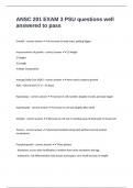 ANSC 201 EXAM 3 PSU questions well answered to pass