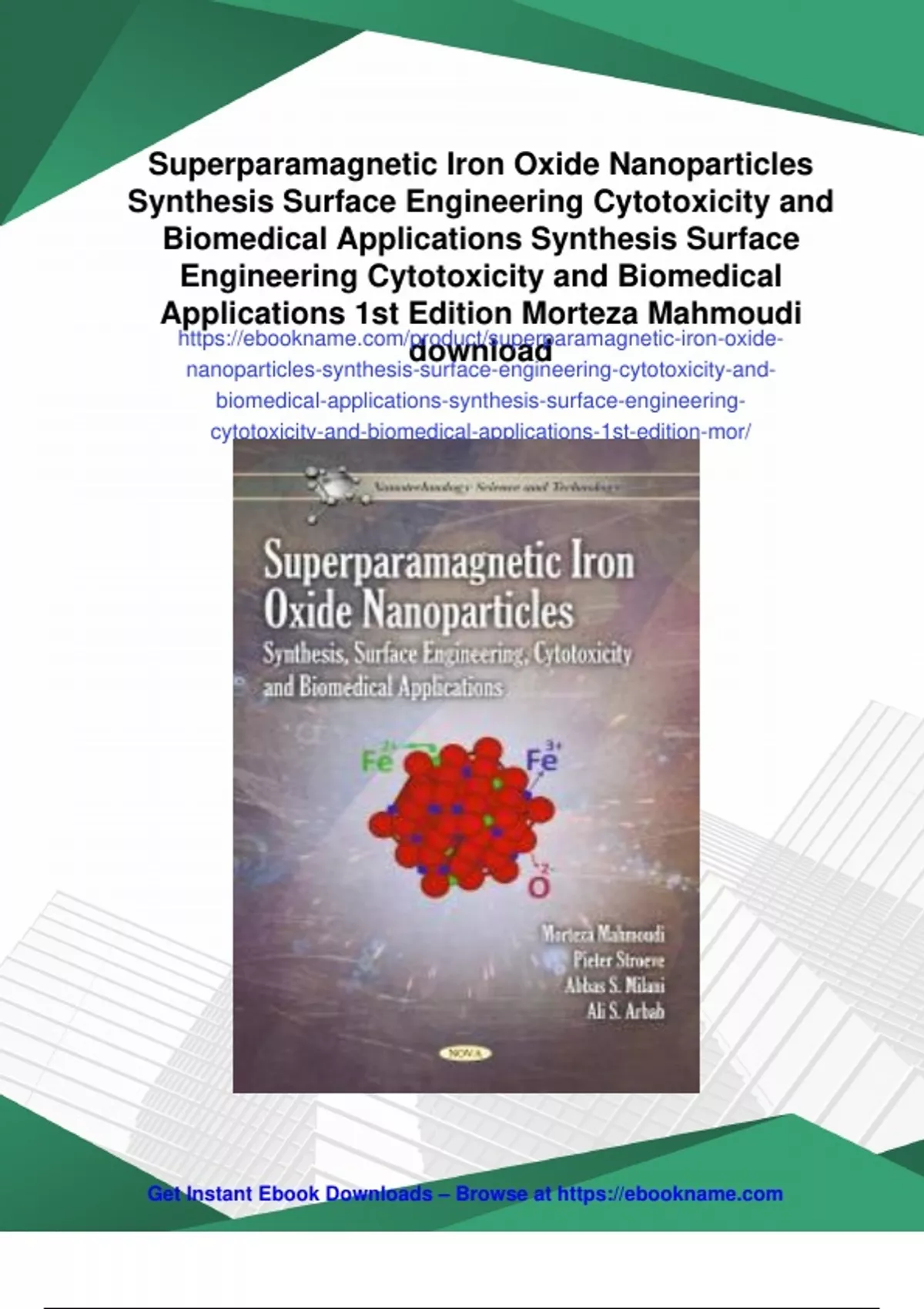 Summary Superparamagnetic Iron Oxide Nanoparticles Synthesis Surface ...