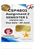CSP4801 Assignment 2 &lpar;COMPLETE ANSWERS&rpar; Semester 1 2025 - DUE 20 June 2025