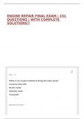ENGINE REPAIR FINAL EXAM &vert; 151 QUESTIONS &vert; WITH COMPLETE SOLUTIONS&excl;&excl;