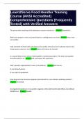 Learn2Serve Food Handler Training Course &lpar;ANSI Accredited&rpar; Comprehensive Questions &lpar;Frequently Tested&rpar; with Verified Answers
