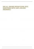 ASE A1- ENGINE REPAIR EXAM 2025 QUESTIONS WITH 100&percnt; SOLVED ANSWERS&excl;&excl;