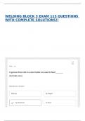 WELDING BLOCK 3 EXAM 113 QUESTIONS WITH COMPLETE SOLUTIONS&excl;&excl;