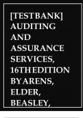 &lbrack;TEST BANK&rsqb; AUDITING AND ASSURANCE SERVICES&comma; 16TH EDITION BY ARENS&comma; ELDER&comma; BEASLEY&comma; HOGAN&period;&vert;&vert; COMPLETE SOLUTION GUIDE A&plus;&period;
