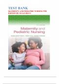 Test Bank For Maternity and Pediatric Nursing&comma; 5th Edition By Susan Ricci Theresa Kyle Susan Carman All Chapters LATEST