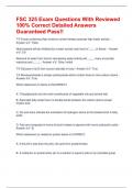 FSC 325 Exam Questions With Reviewed 100&percnt; Correct Detailed Answers Guaranteed Pass&excl;&excl;