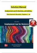 Solution Manual Employment Law for Business&comma; 10th Edition&comma; Dawn Bennett-Alexander&comma; Chapters 1 - 16