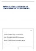 REFRIGERATION EXCELLENCE 100 QUESTIONS WITH PASSED GRADES&excl;&excl;