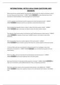 INTERNATIONAL HOTELS AHLA EXAM QUESTIONS AND ANSWERS