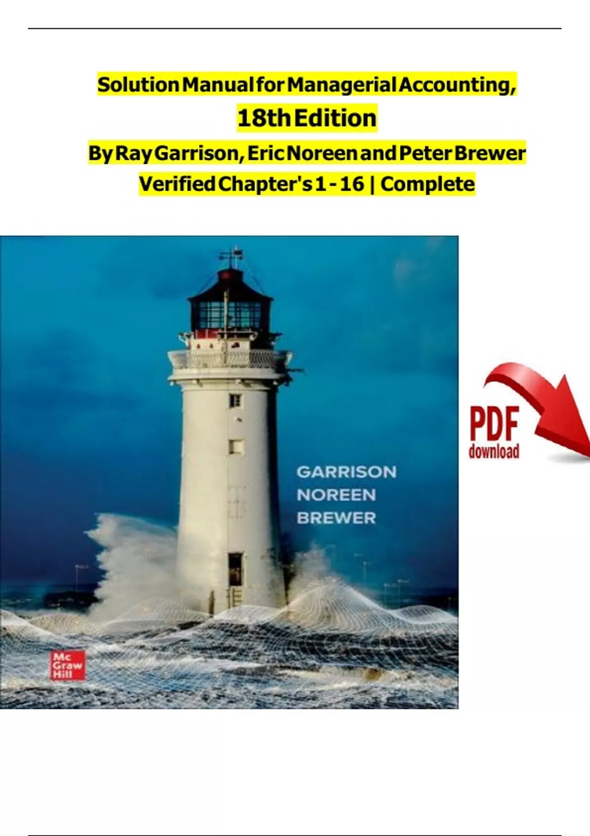 Solution Manual for Managerial Accounting, 18th Edition By Ray Garrison ...