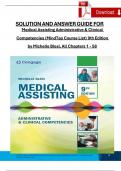 SOLUTIONANDANSWERGUIDE FOR Medical Assisting Administrative & Clinical  Competencies &lpar;MindTap Course List&rpar; 9th Edition  by Michelle Blesi&comma; All Chapters 1 - 58