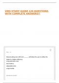 VMO STUDY GUIDE 120 QUESTIONS WITH COMPLETE ANSWERS&excl;&excl;