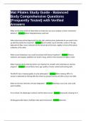 Mat Pilates Study Guide - Balanced Body Comprehensive Questions &lpar;Frequently Tested&rpar; with Verified Answers