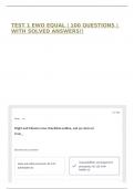 TEST 1 EWO EQUAL &vert; 100 QUESTIONS &vert; WITH SOLVED ANSWERS&excl;&excl;