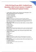 NUR 676 Final Exam 2025 &vert; Verified Exam Questions with Correct Answers &vert; Graded A&plus; &vert; Just Released Updated Version